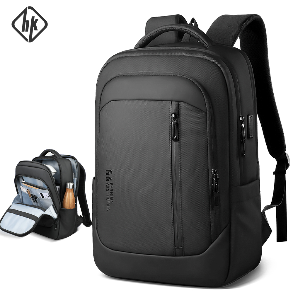 Laptop Bag Waterproof - HK ออกแบบใหม่กระเป๋าเป้สะพายหลังผู้ชายกระเป๋าเป้สะพายหลังธุรกิจขนาดใหญ่สําหรับทํางานเดินทาง Oxford กระเป๋าเป้สะพายหลังกันน้ํา 17 