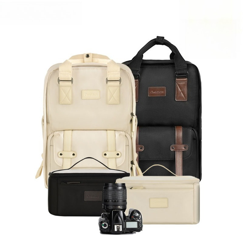 Laptop Bag Waterproof - กระเป๋าเป้สะพายหลังถ่ายภาพกันน้ำไนลอนกระเป๋ากล้องมัลติฟังก์ชั่นสำหรับแคนนอน นิคอนกล้องดิจิตอล DSLR SLR เลนส์กล้องแล็ปท็อปกระเป๋า