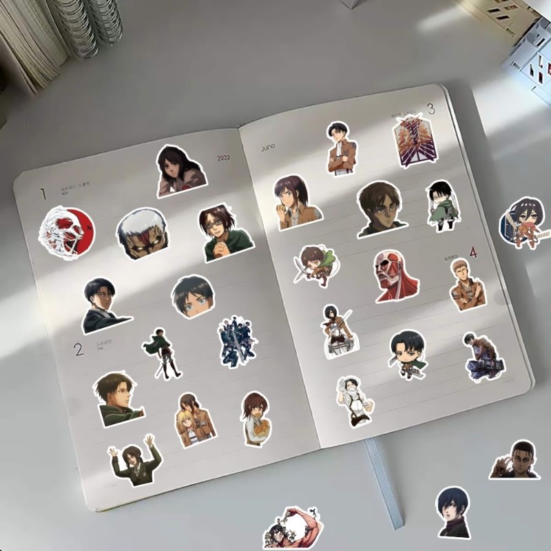 60 ชิ้นสติกเกอร์อนิเมะ Attack  - Laptop Accessories Toy บทวิจารณ์และราคา