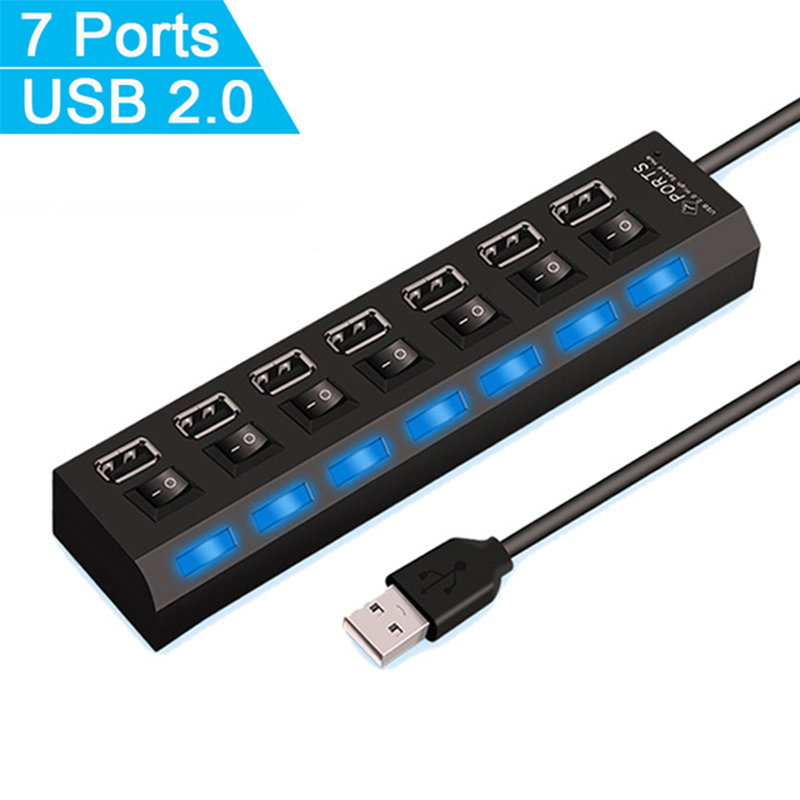 7 พอร์ตยูเอสบี 2.0 ฮับสปลิตเตอ - Laptop Accessories For Office บทวิจารณ์และราคา